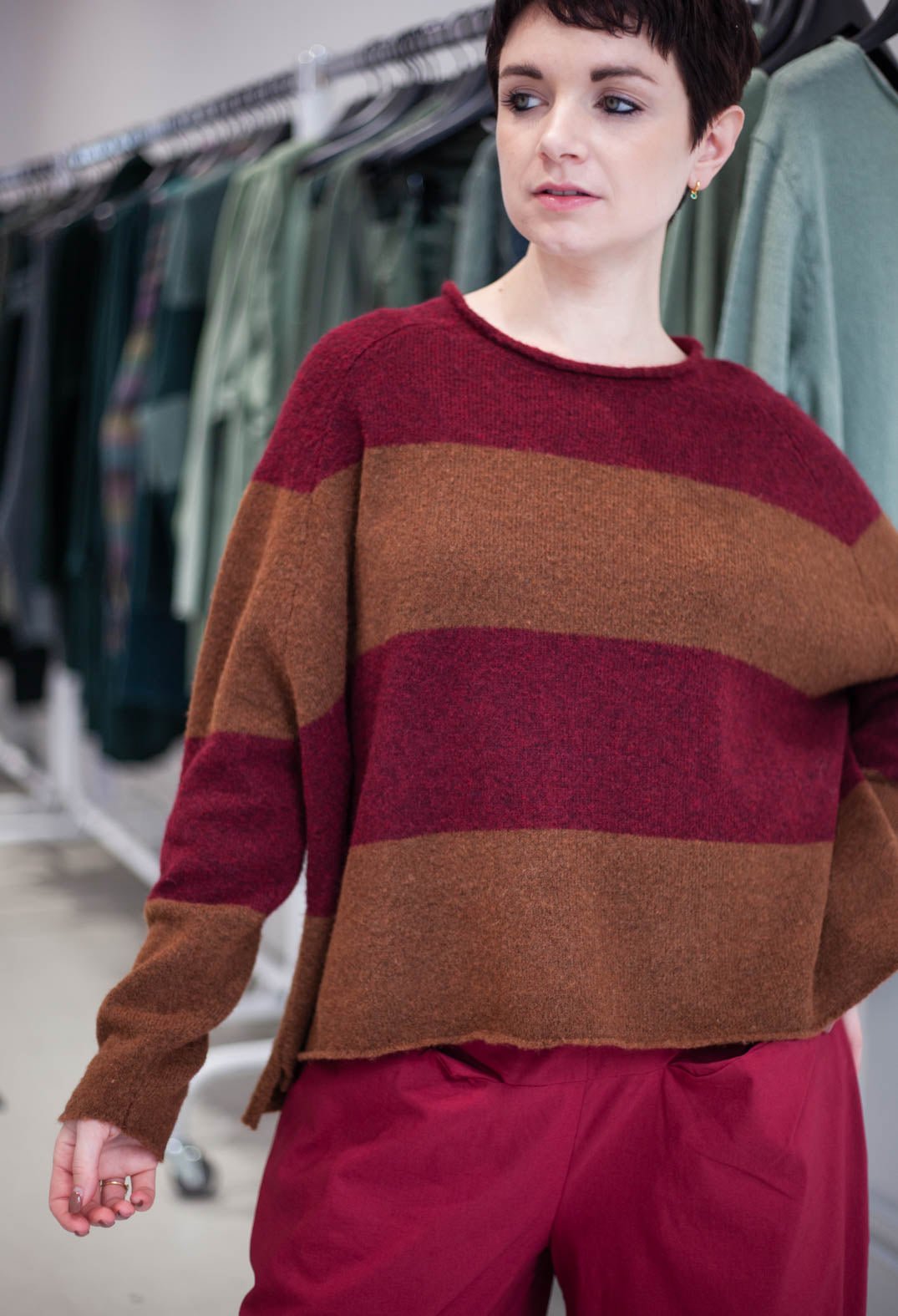 PRE-ORDER - Block Stripe Jumper in Fantasy (Pictured in Bronze Lava) - 3480704