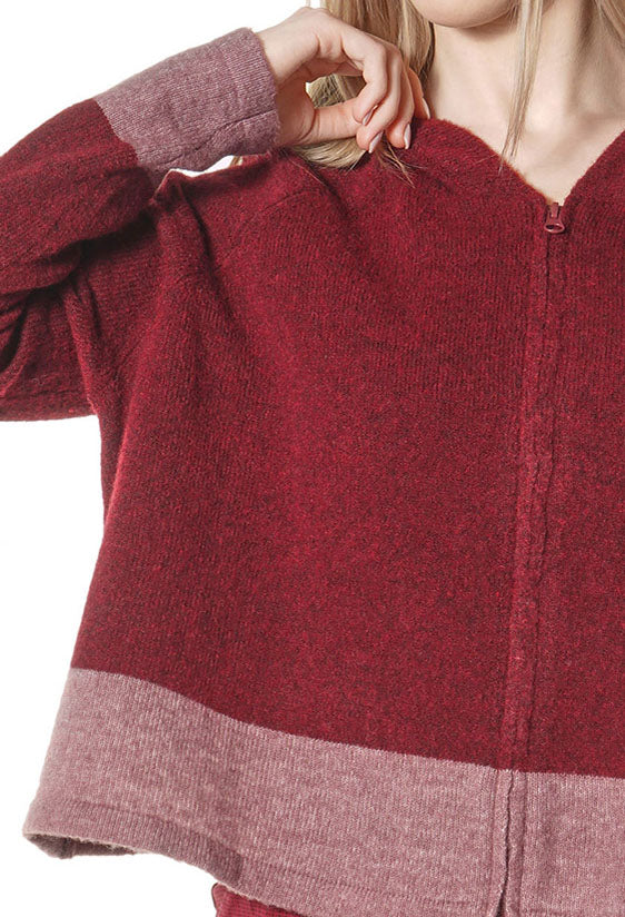 PRE-ORDER - Contrast Trim Cardigan in Forest Park (Pictured in Lava Crystal) - 3487103