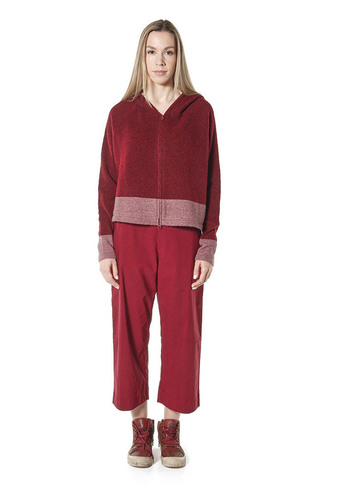 PRE-ORDER - Contrast Trim Cardigan in Lava Crystal - 3487103
