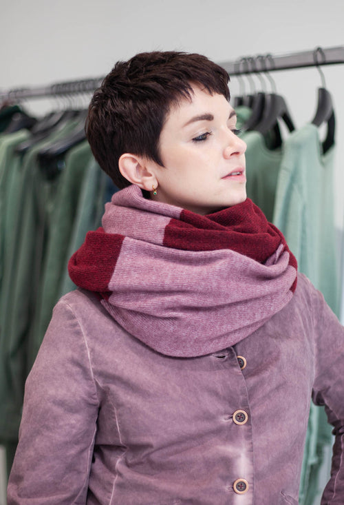 PRE-ORDER - Block Stripe Scarf in Forest Park (Pictured in Lava Crystal) - 3487705