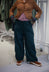 PRE-ORDER - Trousers with Wide Leg in Black (Pictured in Forest) - 3500106