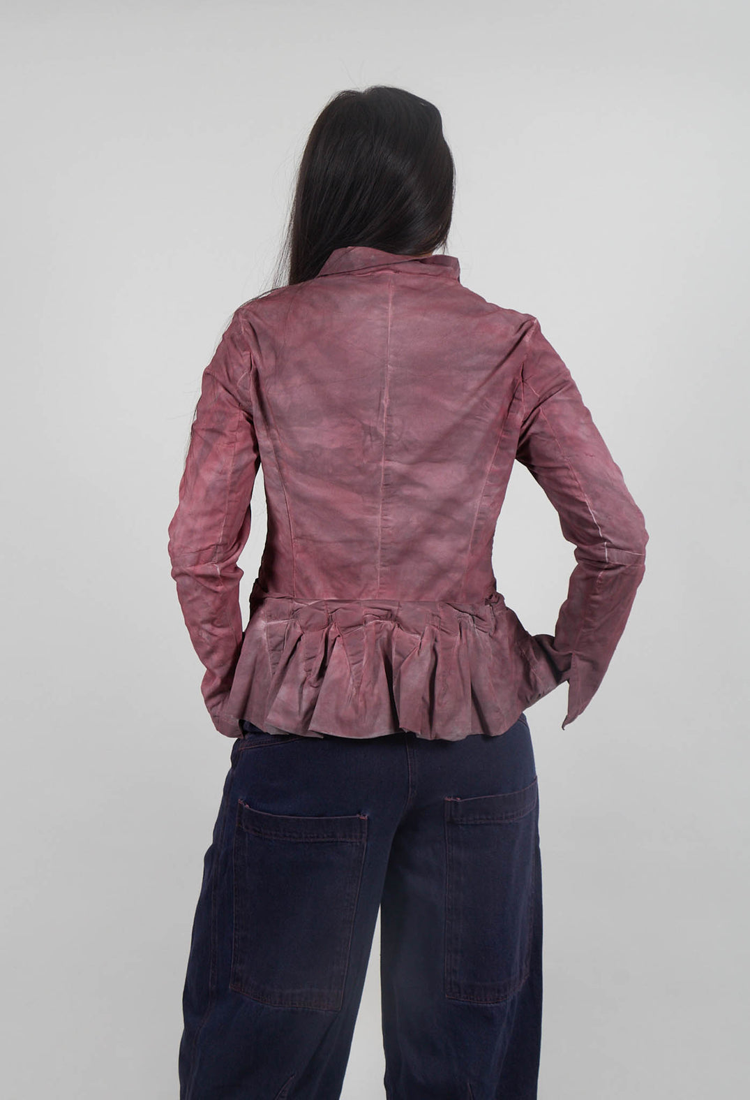 Jacket with Peplum Hem in Crystal Cloud Shade - 3501113