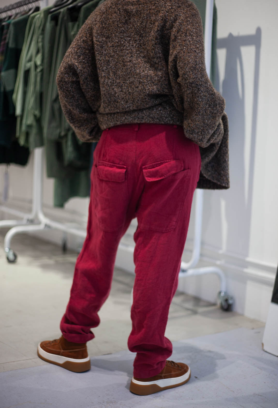 PRE-ORDER - Straight Leg Linen Trousers in Lava - 3530104