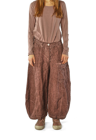 PRE-ORDER - Balloon Leg Linen Trousers in Crystal Cloud - 3530111