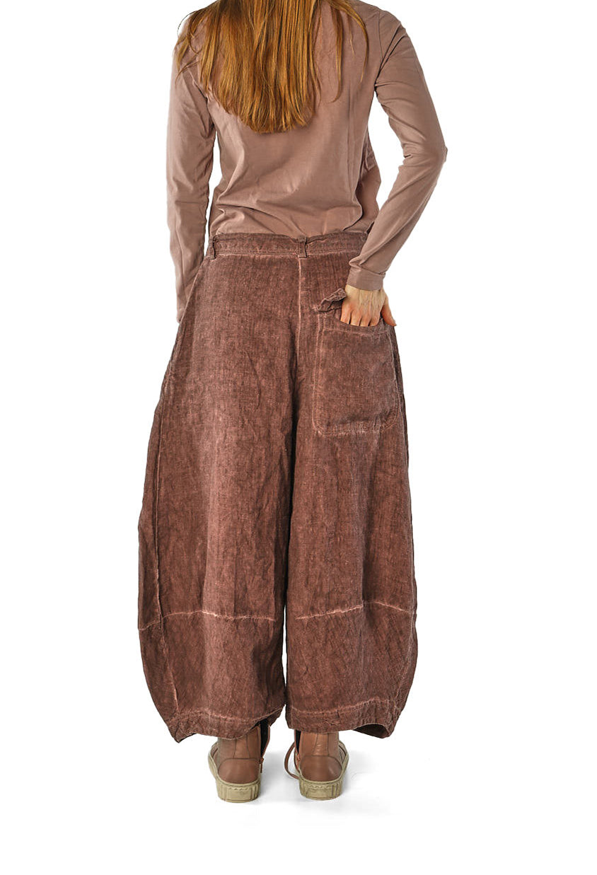 PRE-ORDER - Balloon Leg Linen Trousers in Bronze Cloud (Pictured in Crystal Cloud) - 3530111