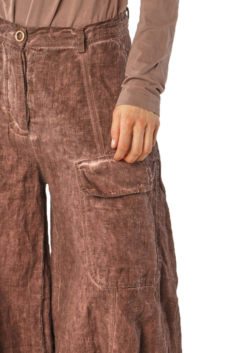 PRE-ORDER - Balloon Leg Linen Trousers in Crystal Cloud - 3530111
