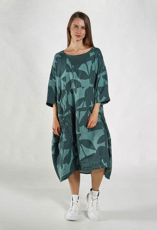 PRE-ORDER - Linen Oversized Dress in Black Print - 3550905 (Pictured in Tree Print)