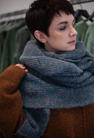 PRE-ORDER - Ribbed Knit Scarf in Park Melange (Pictured in Forest Melange) - 3587707