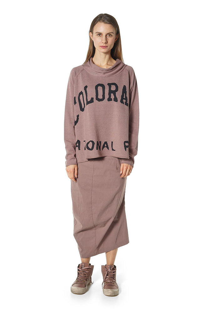 PRE-ORDER - Cowl Neck Jumper in Bronze Jacquard (Pictured in Crystal Jacquard) - 3590701