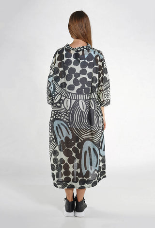PRE-ORDER - Long Shirt Dress in Grass Print - 3600907 (Pictured in Black Mint Lime Print)