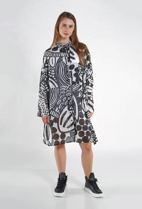 PRE-ORDER - Shirt Dress in Multicolour - 3600909 (Pictured in Black Print)