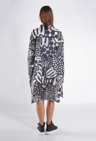 PRE-ORDER - Shirt Dress in Black Mint Lime Print - 3600909 (Pictured in Black Print)