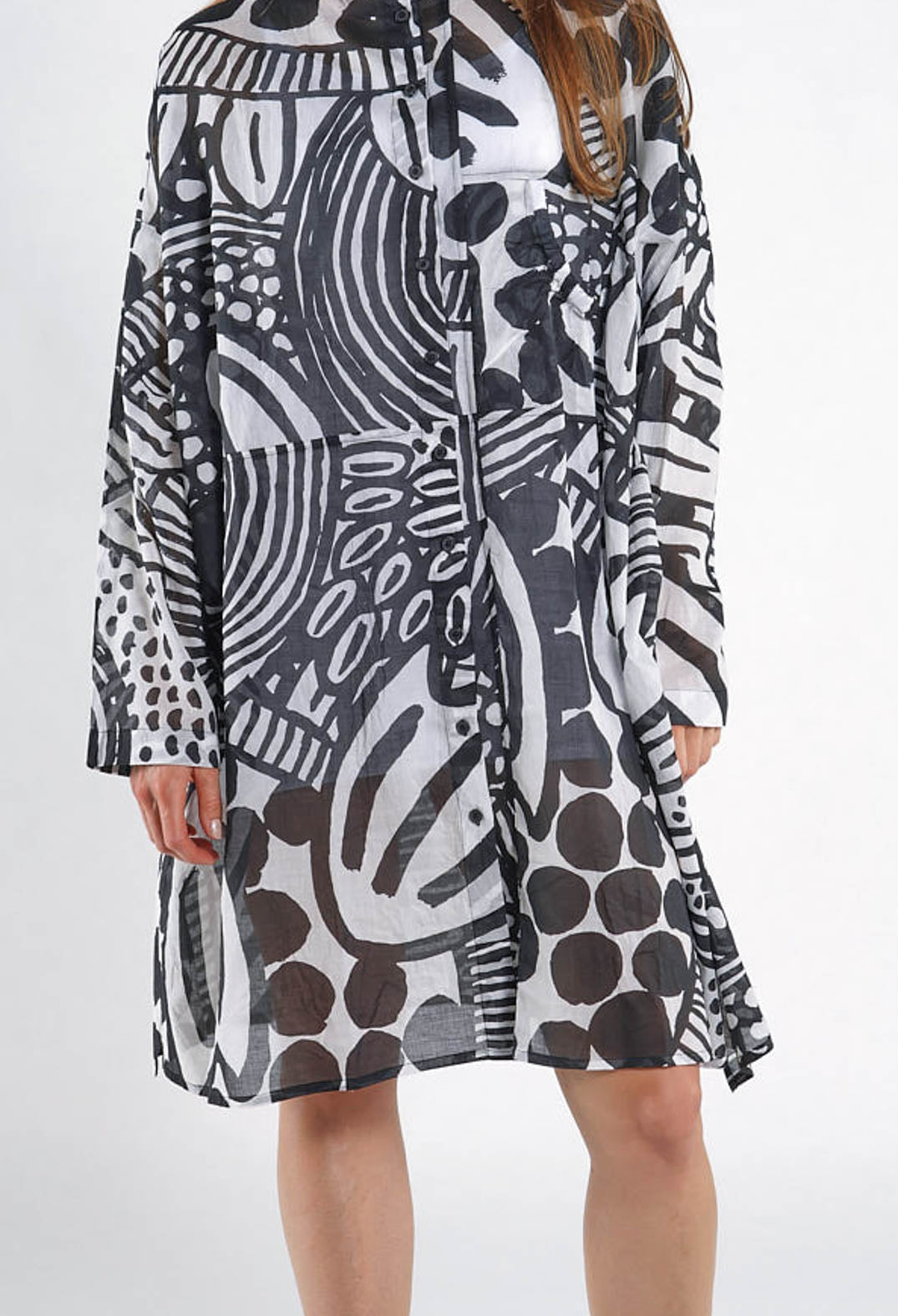 PRE-ORDER - Shirt Dress in Multicolour - 3600909 (Pictured in Black Print)