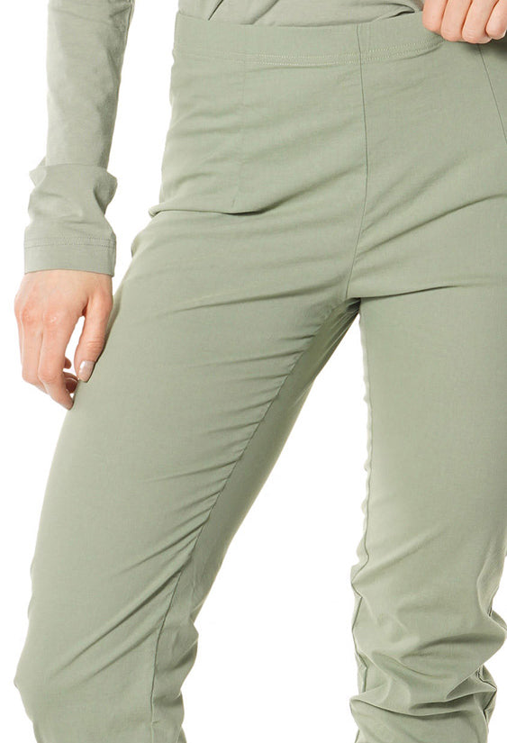 PRE-ORDER - Pull On Slim Leg Trousers in Forest (Pictured in Park) - 3630101