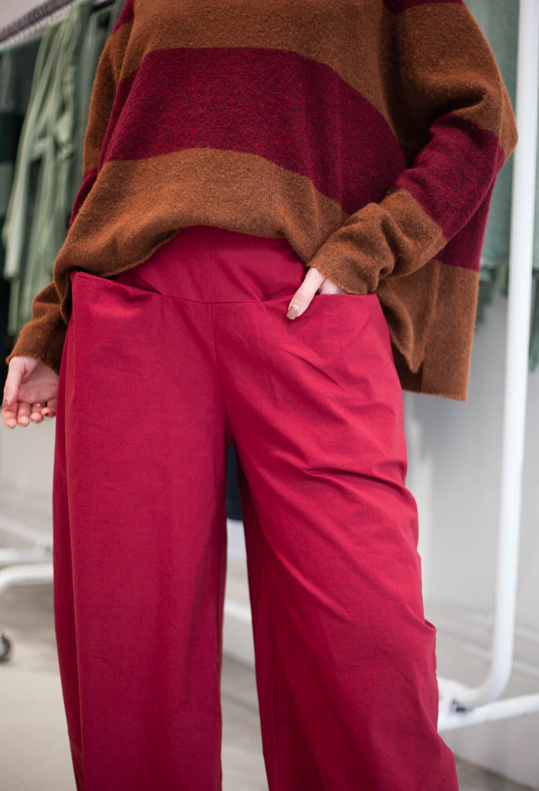 PRE-ORDER - Pull On Balloon Leg Trousers in Crystal (Pictured in Lava) - 3630111