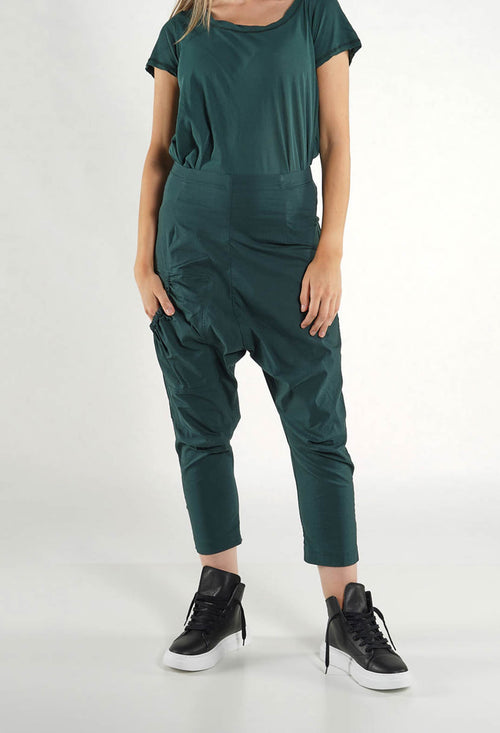 PRE-ORDER - Slim Leg Drop Crotch Trousers in Salina - 3630116 (Pictured in Tree)