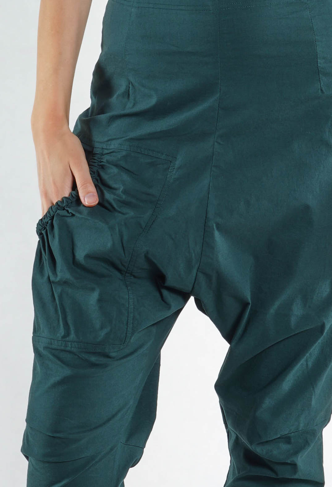 PRE-ORDER - Slim Leg Drop Crotch Trousers in Mint - 3630116 (Pictured in Tree)