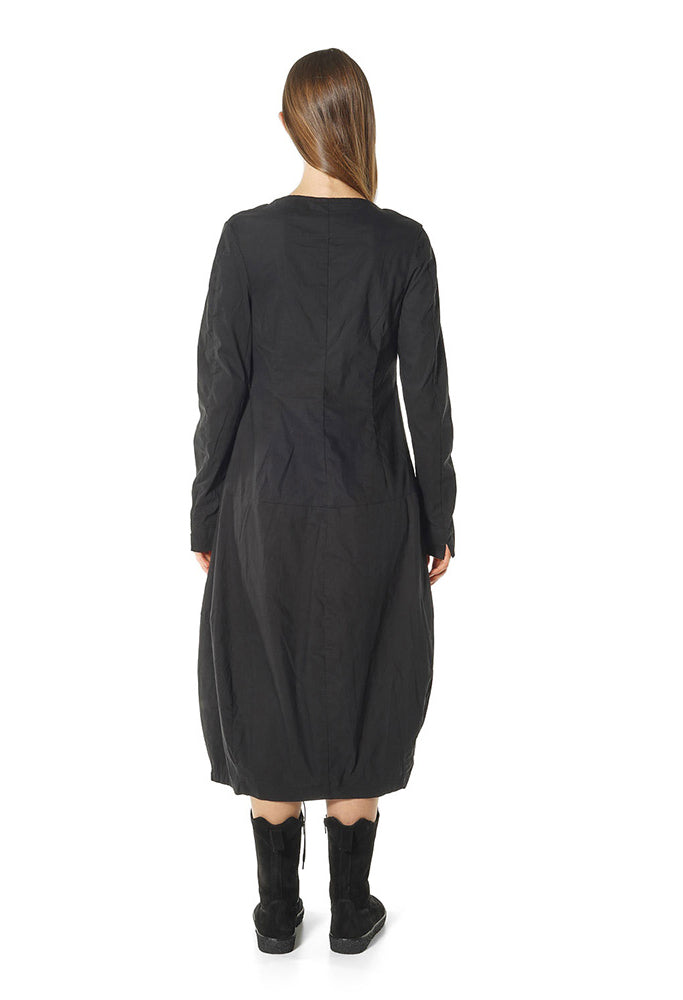 PRE-ORDER - Long Sleeve Tulip Hem Dress in Black - 3630914