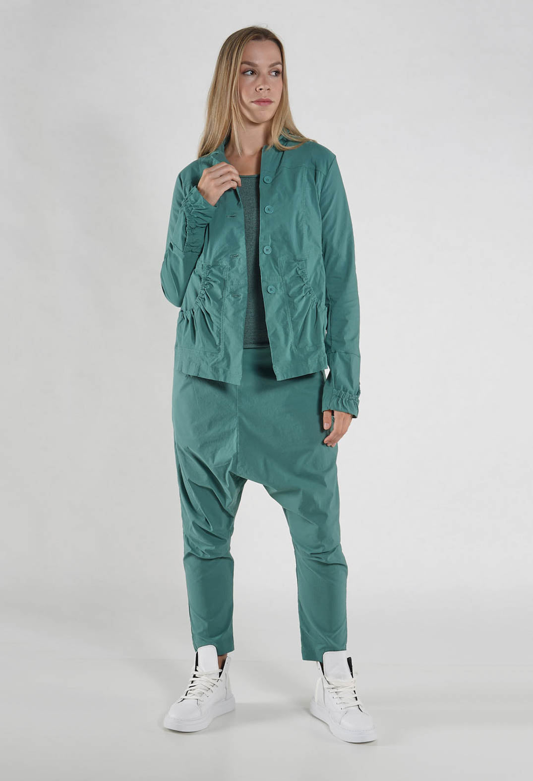 PRE-ORDER - Button Up Jacket in Black - 3631110 (Pictured in Grass)