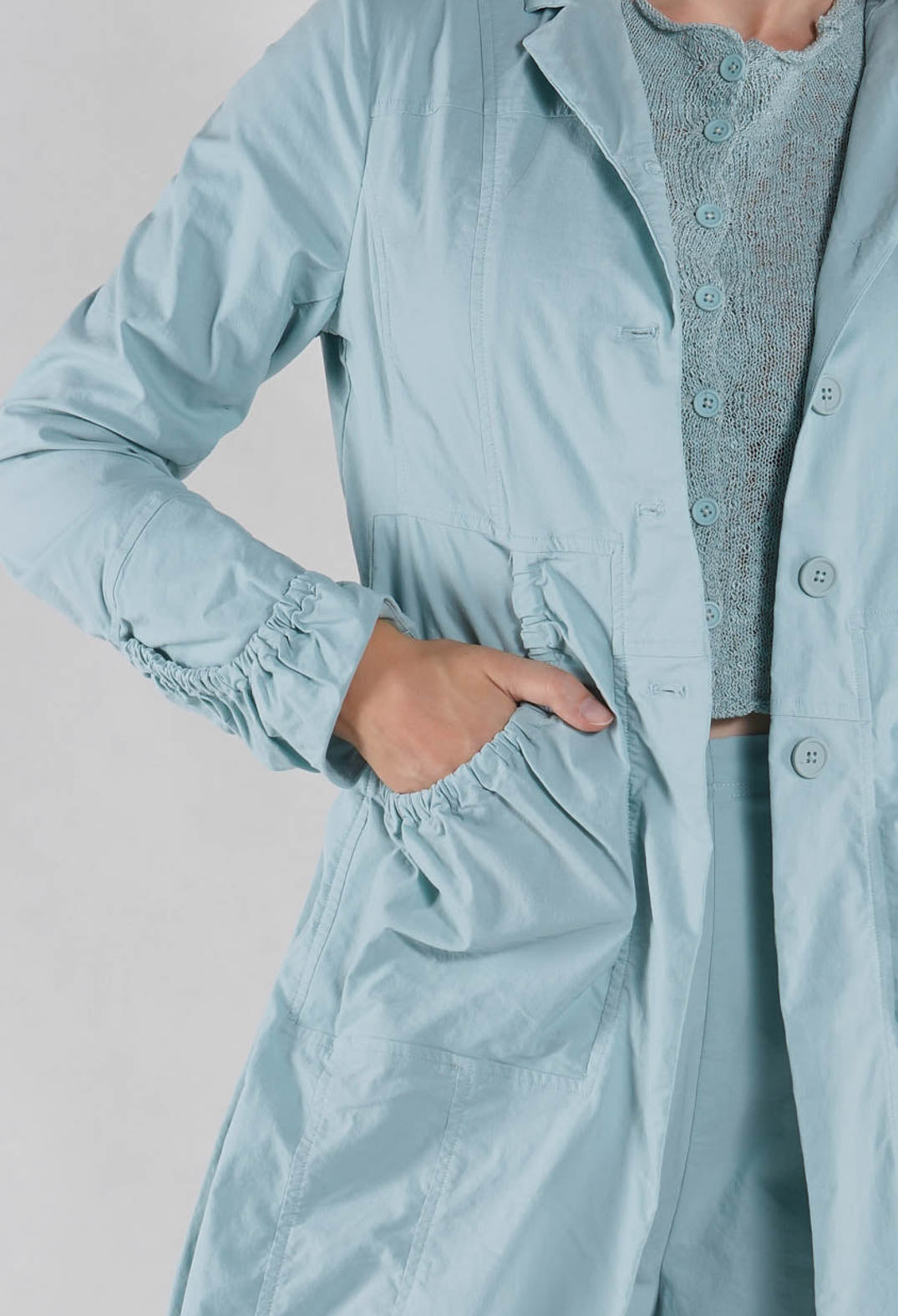 PRE-ORDER - Tulip Hem Coat in Lime - 3631211 (Pictured in Mint)