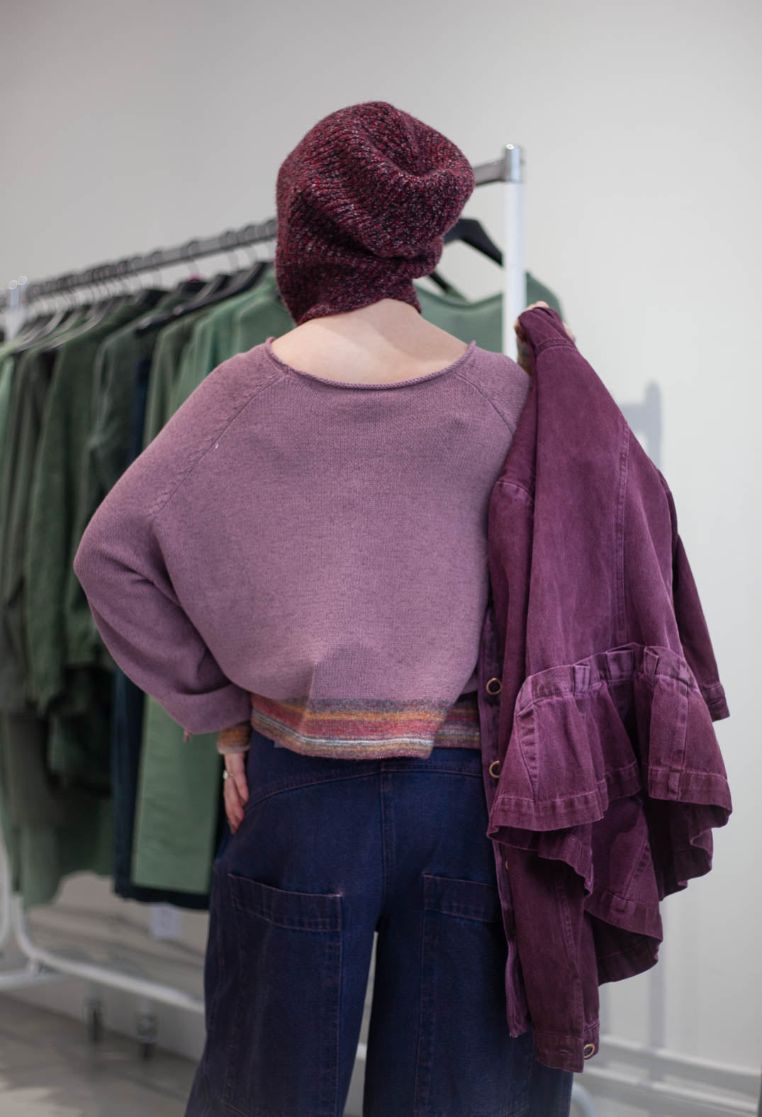 PRE-ORDER - Cropped Boxy Jumper in Lava Stripe (Pictured in Crystal Stripe) - 3720702