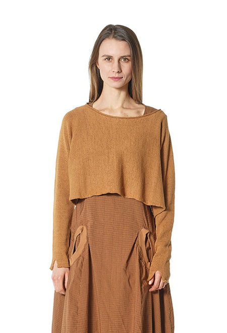 PRE-ORDER - Cropped Fit Jumper in Bronze - 3720712