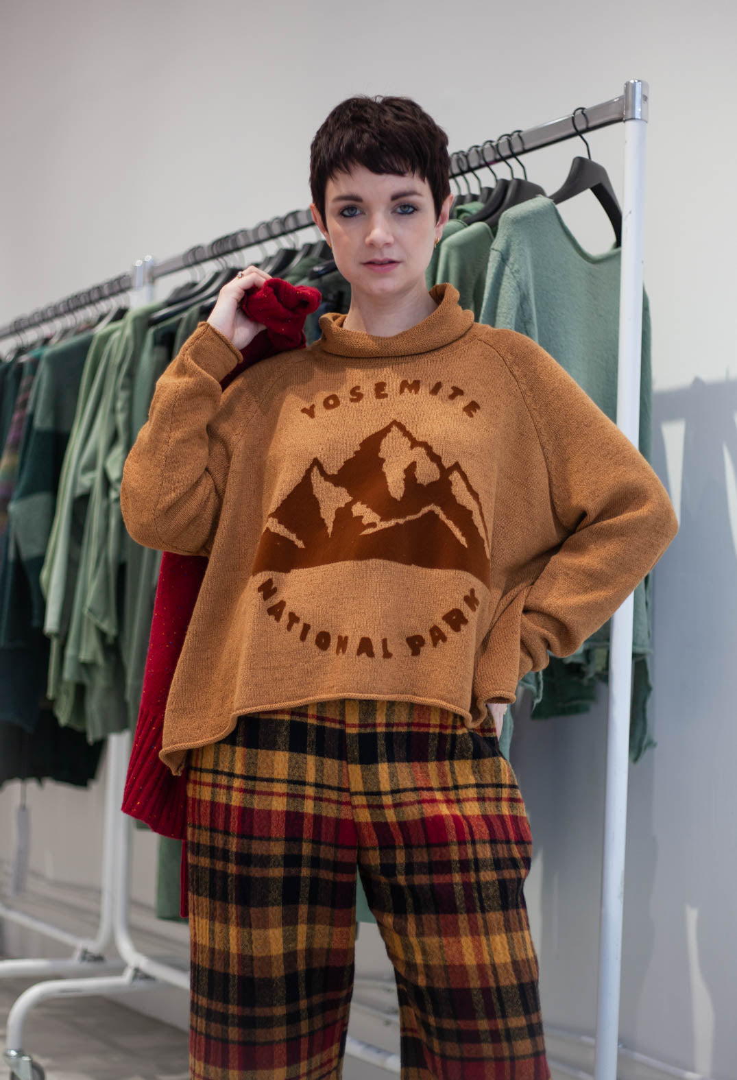 PRE-ORDER - Funnel Neck Jumper in Crystal Print (Pictured in Bronze Print) - 3720727