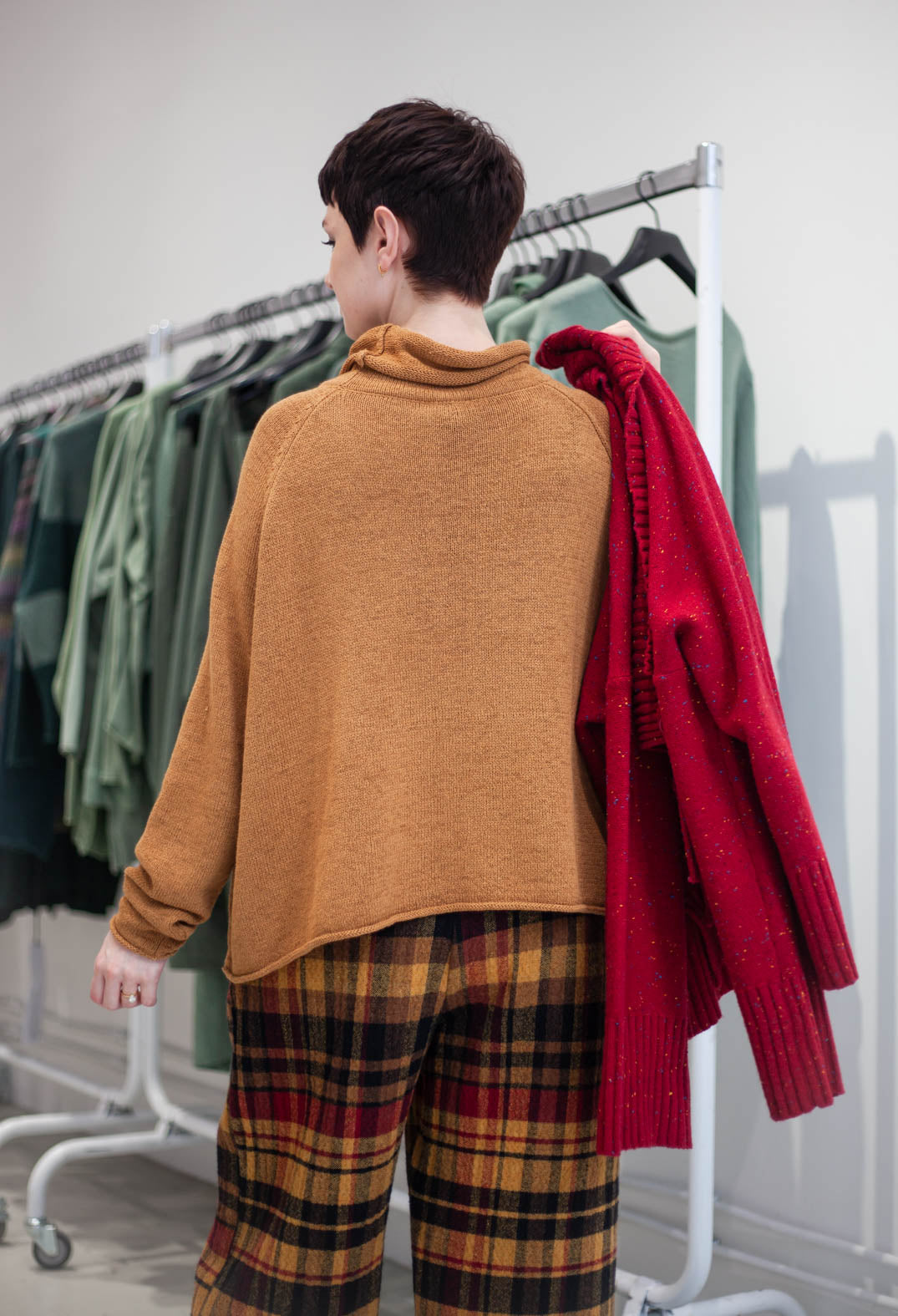 PRE-ORDER - Funnel Neck Jumper in Bronze Print - 3720727
