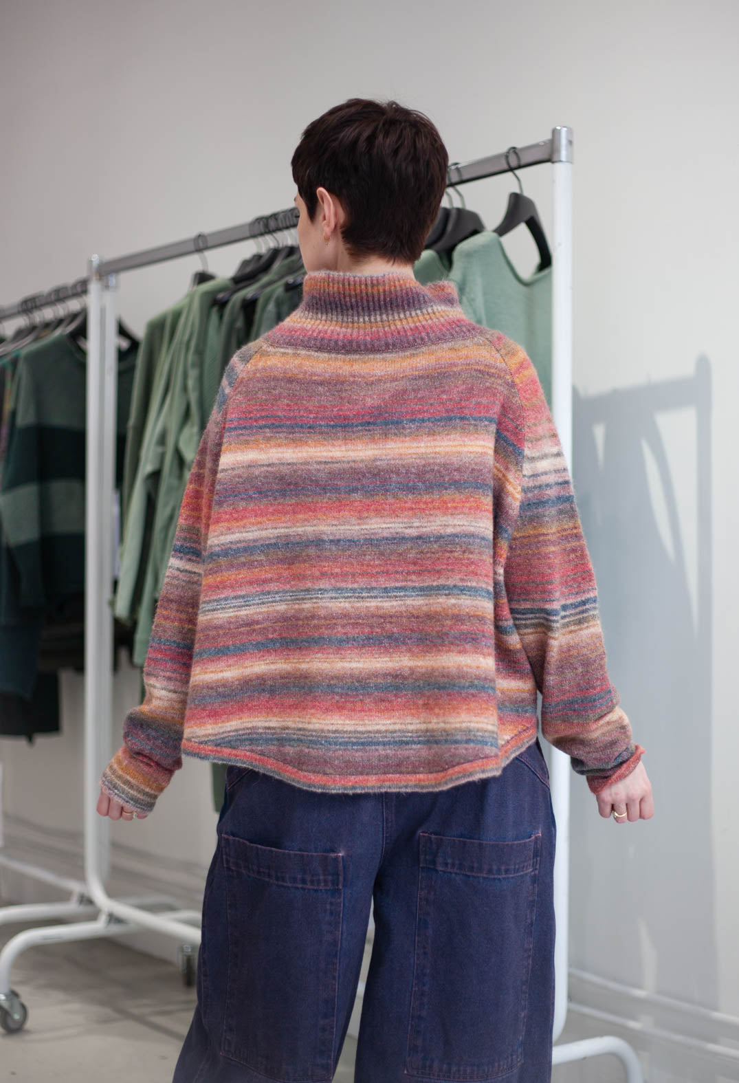 PRE-ORDER - Ribbed Funnel Neck Jumper in Lava Varieté - 3730708