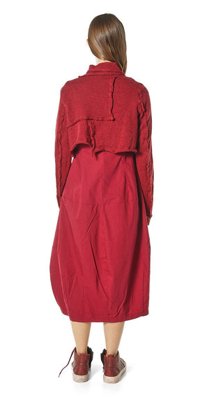PRE-ORDER - Cropped Cardigan with Raw Edges in Crystal (Pictured in Lava) - 3897106