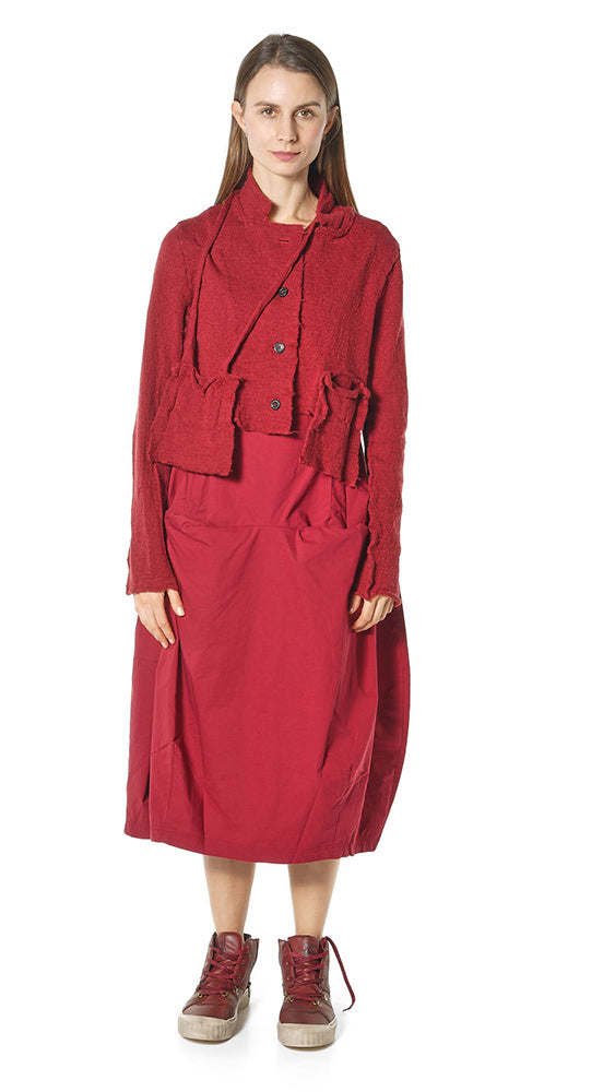 PRE-ORDER - Cropped Cardigan with Raw Edges in Crystal (Pictured in Lava) - 3897106