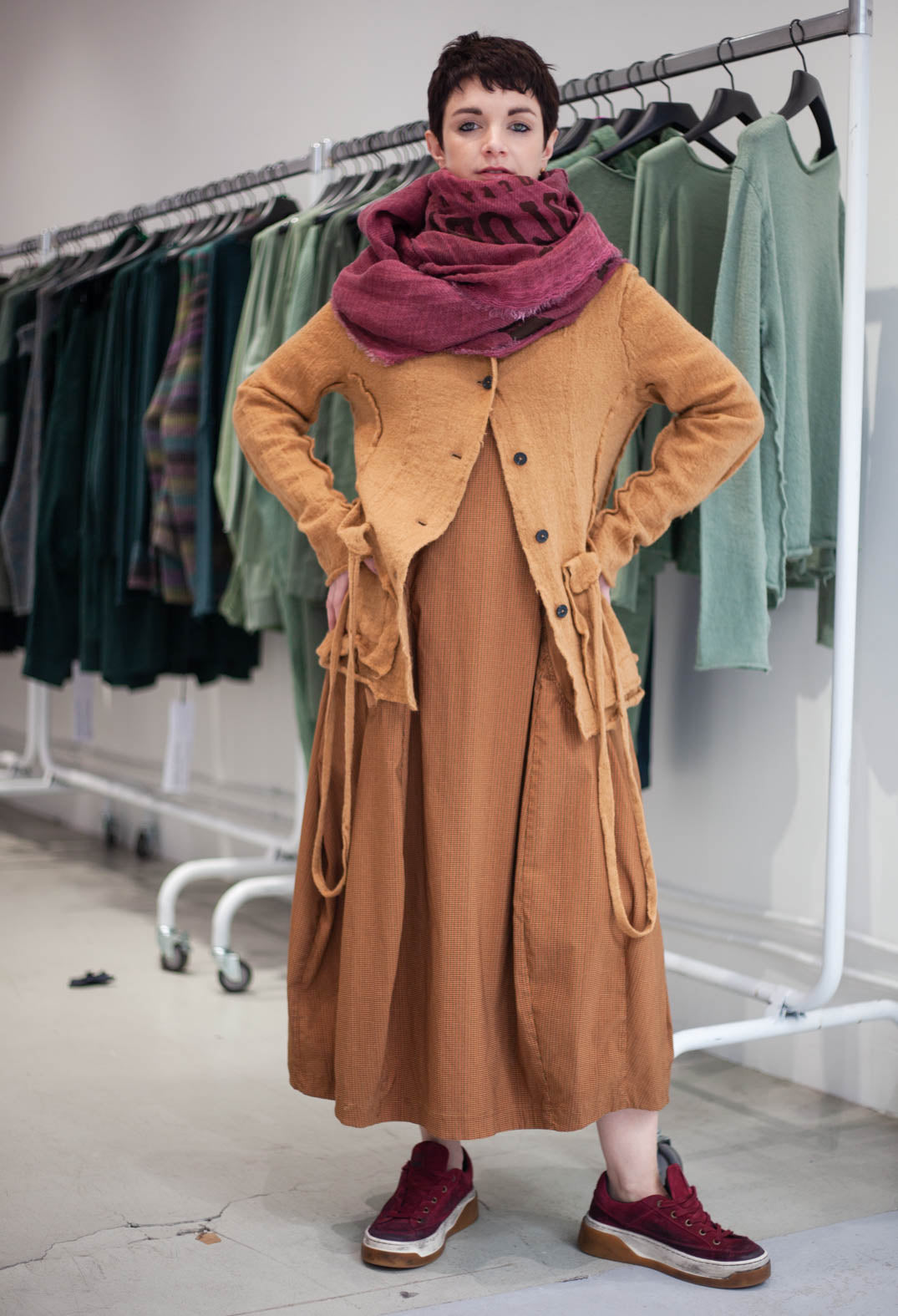 PRE-ORDER - Cardigan with Raw Edges in Lava (Pictured in Bronze) - 3897107
