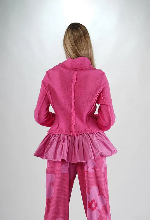 PRE-ORDER - Dual Fabric Cardigan with Exposed Seams in UNKNOWN (Pictured in Lily) - 3897115