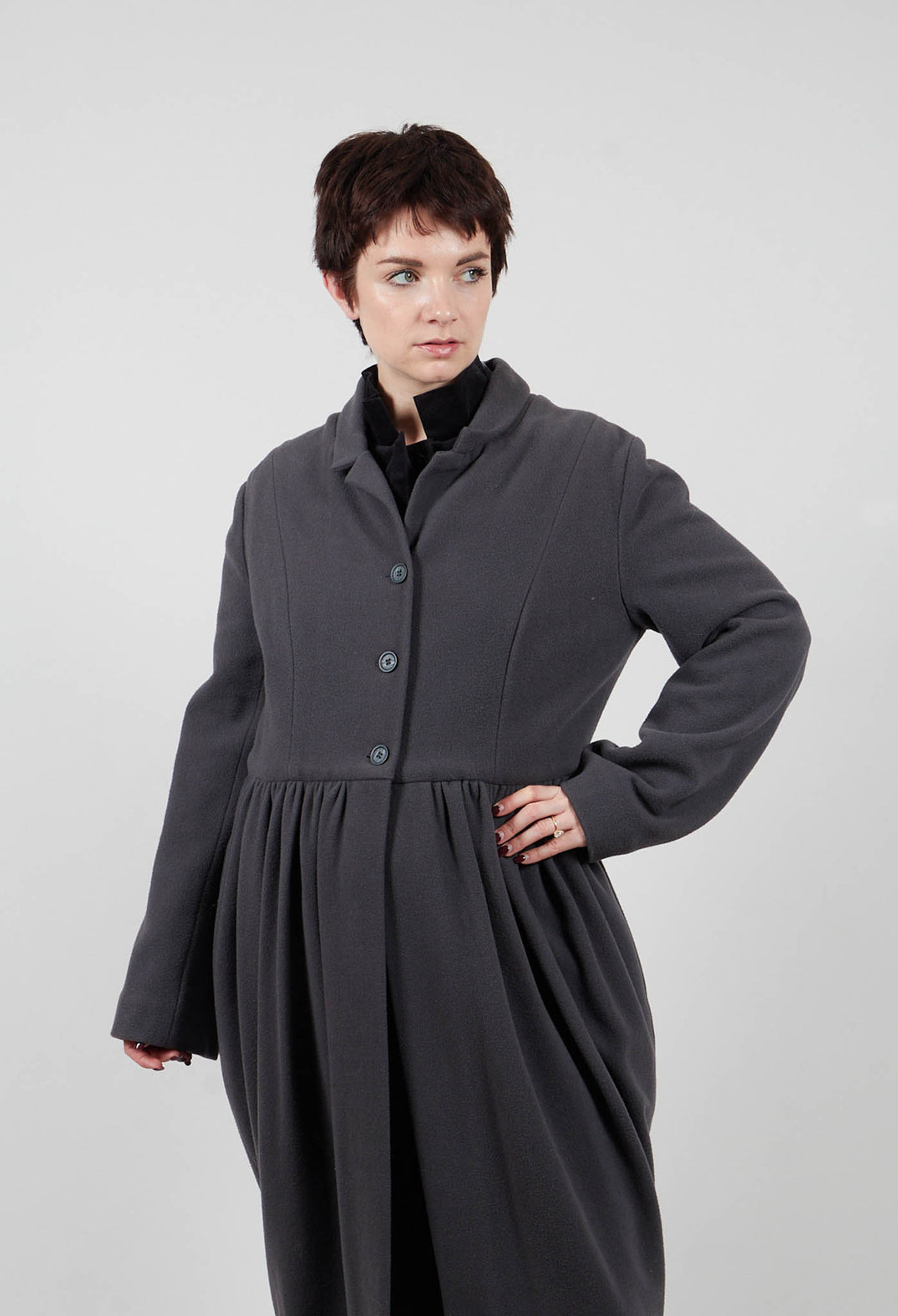 Button Up Coat in Brown