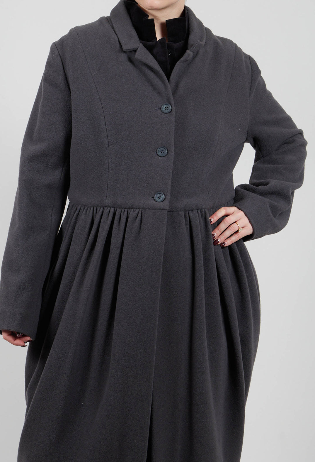 Button Up Coat in Brown