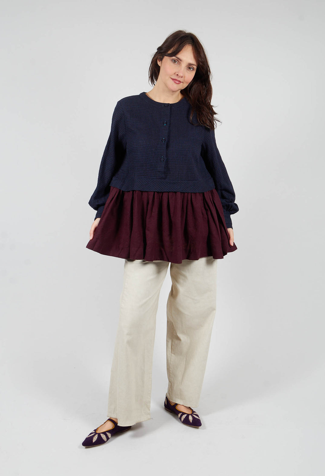 Helen Top in Blue Multicolour