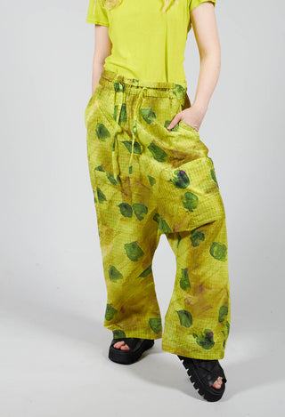 Drop Crotch Print Trousers with Drawstring Waist Spring
