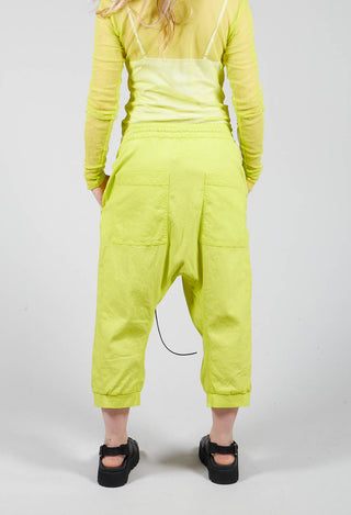 Cropped Drop Crotch Trousers in Yellow
