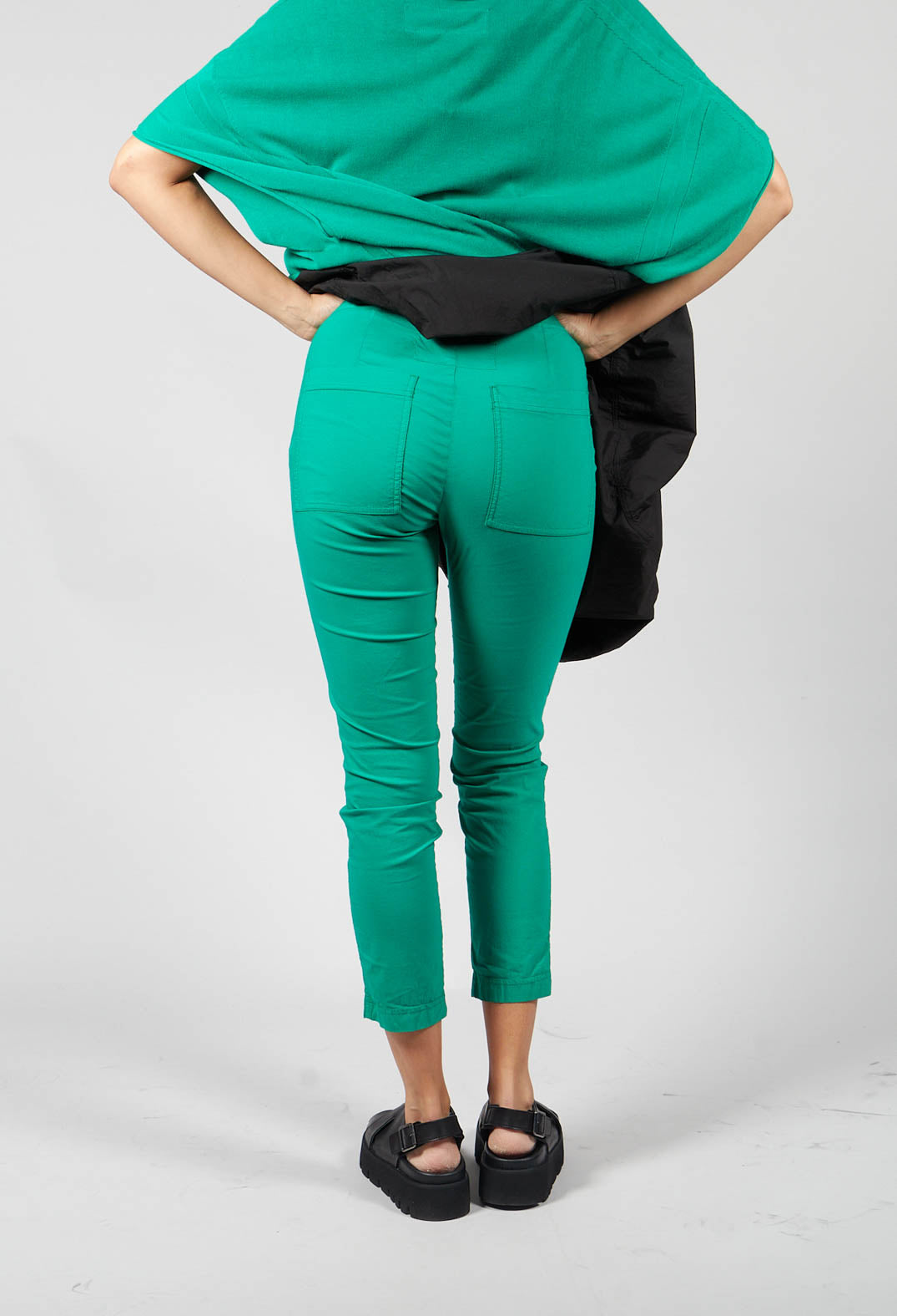 Pull on Fitted Trousers in Green