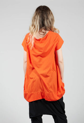 Wide Neck Loose Fit T Shirt in Orange