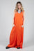 Striped Dye Effect Overalls with V Back in Orange