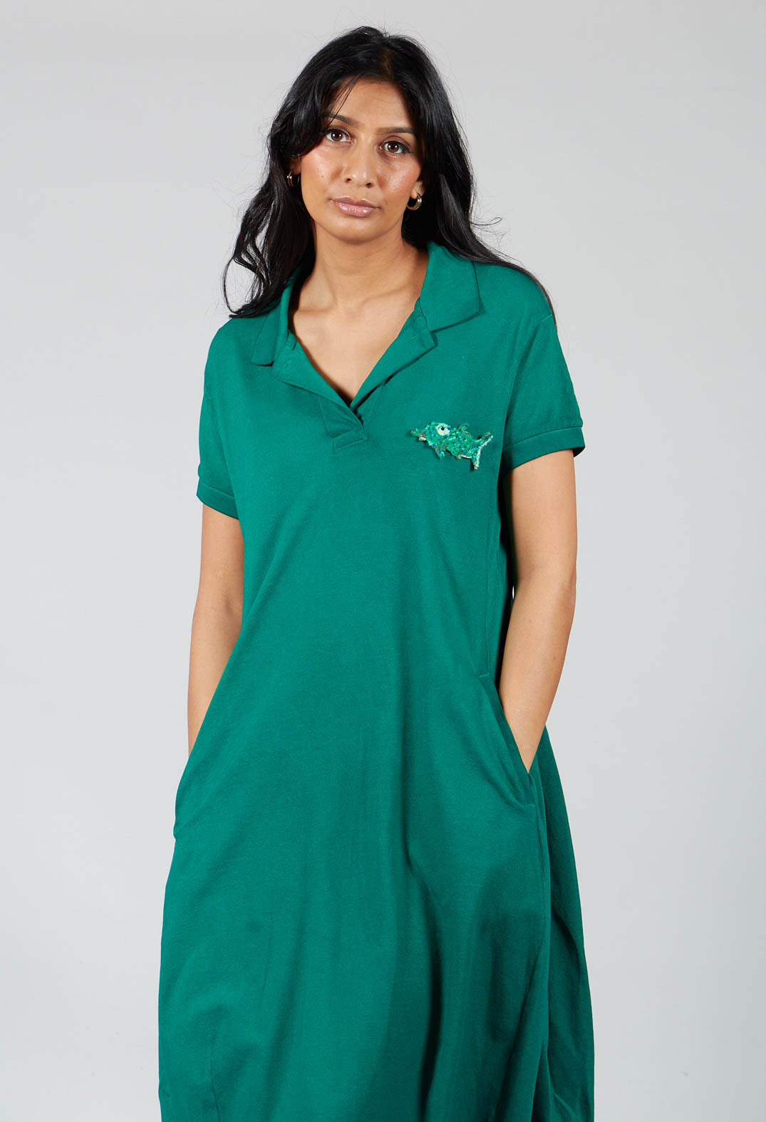 Short Sleeved T Shirt Dress in Green