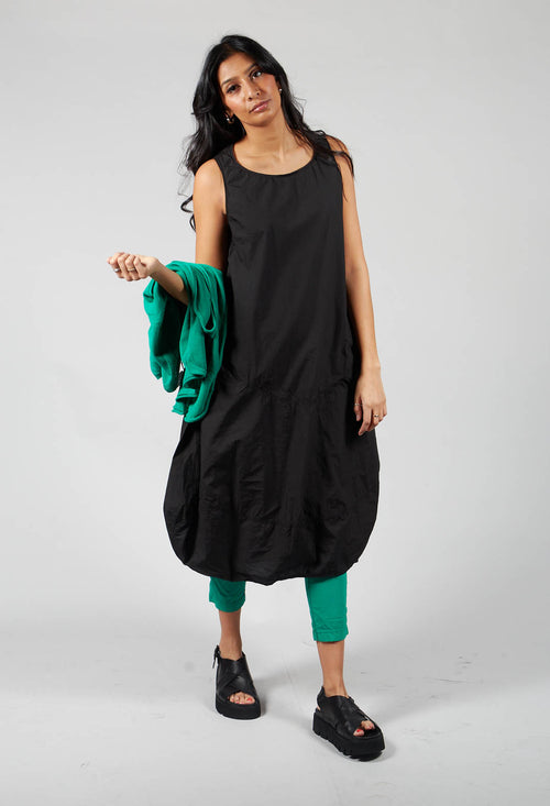 Loose Fit Sleeveless Cotton dress in Black
