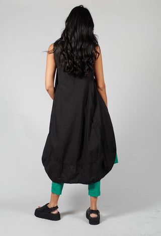 Loose Fit Sleeveless Cotton dress in Black