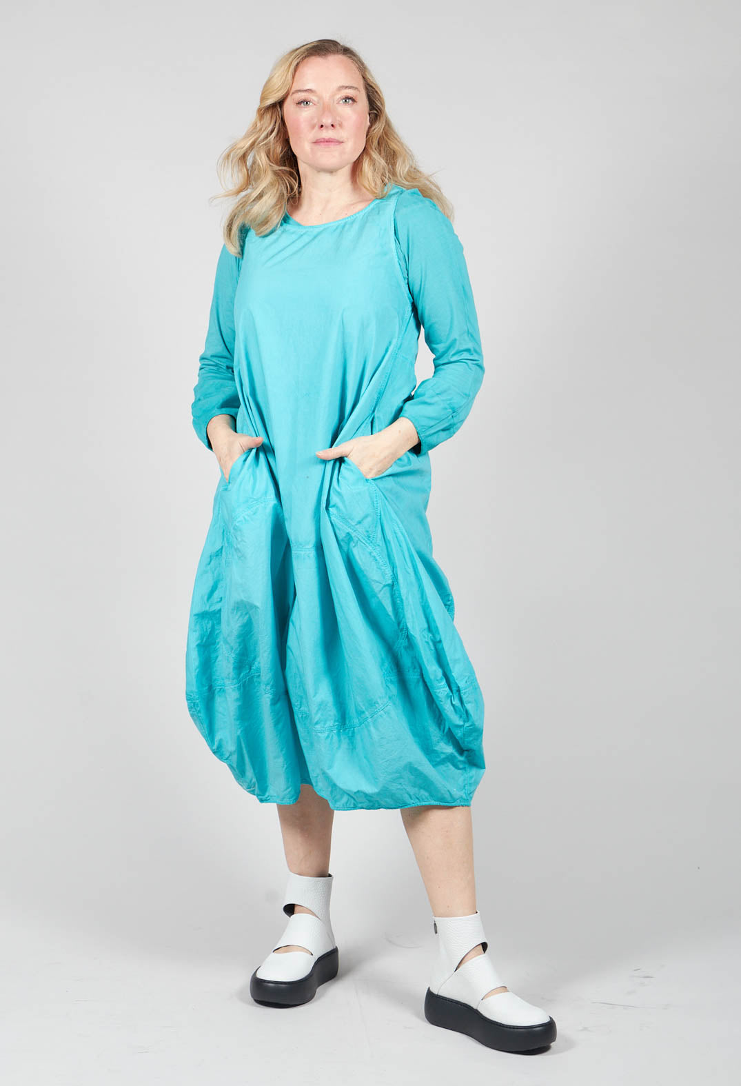 Rundholz Dip Loose Fit Sleeveless Cotton Dress in Blue Rundholz Dip Loose Fit Sleeveless Cotton Dress in Blue