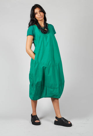 Loose Fit Sleeveless Cotton dress in Green