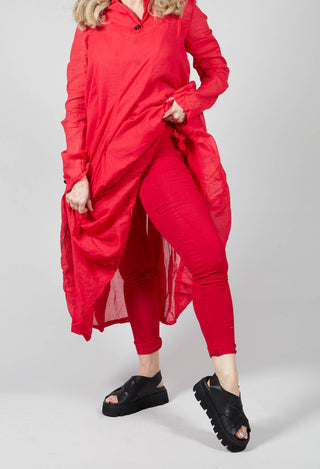 Leggings with Elasticated Waist in Red