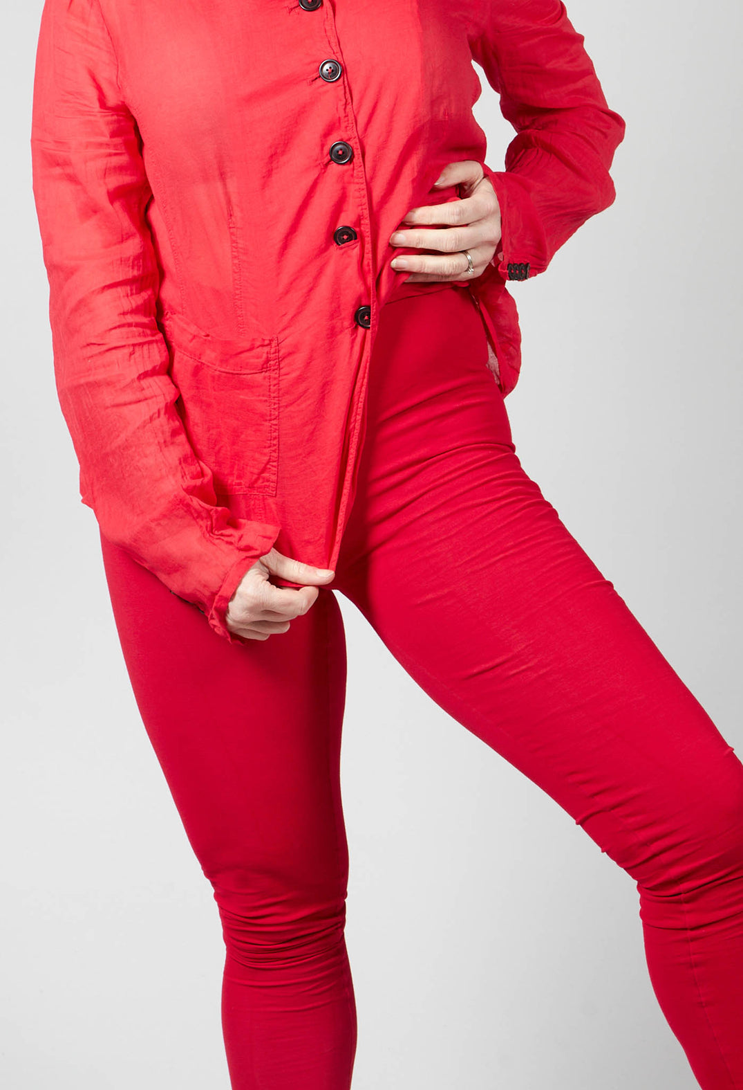 Leggings with Elasticated Waist in Red