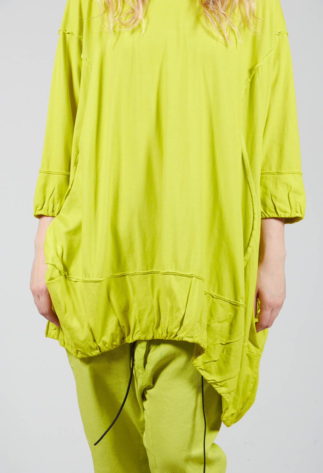 Mid Length Jersey Tunic with Ruffle Hem in Spring