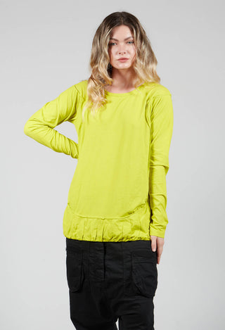 Long Sleeve Jersey T Shirt with Ruffle Hem in Spring